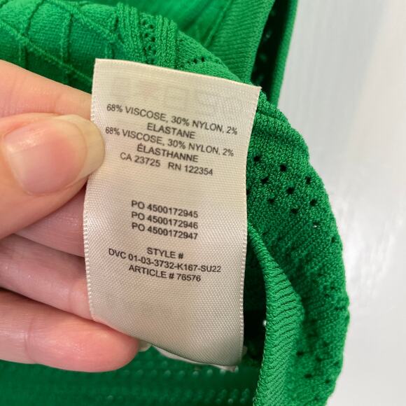 Babaton Aritzia Kelly Green Pointelle Knit Crop Top Sleeveless M - Picture 5 of 6